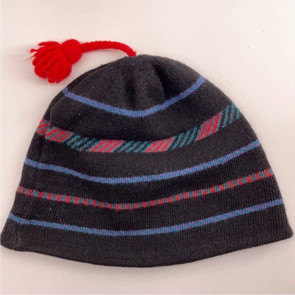 Patagonia  vintage made in France euro ski beanie with tassel wool blend